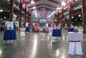 Red, White, and Blue decoratedb hall