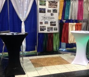 We have multiple colors of drape and skirting available!